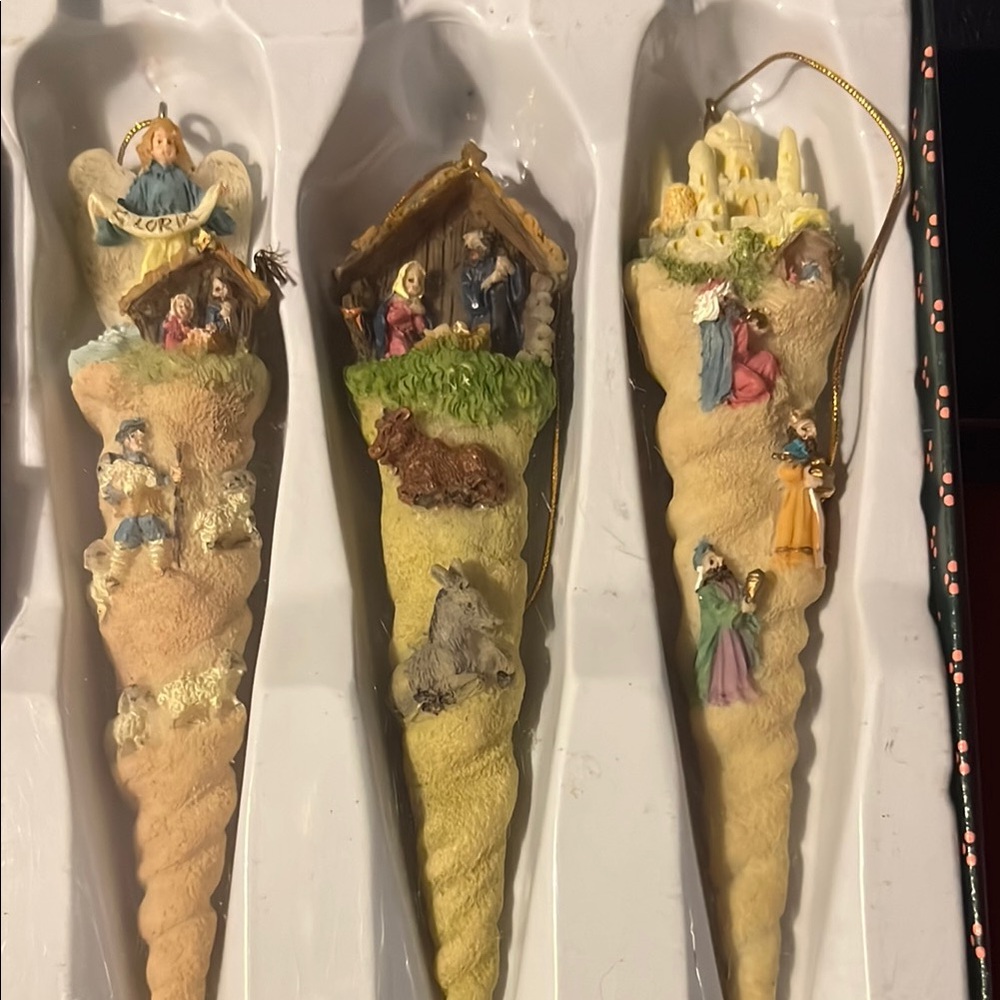 3 pc Nativity Icicle Ornaments